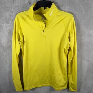 Nike Pro Combat Therma-FIT Men's Long Sleeve Quarter Zip Athletic Top Yellow G